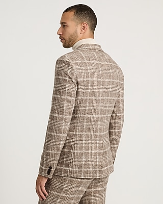 Slim Plaid Wool-Blend Boucle Suit Jacket