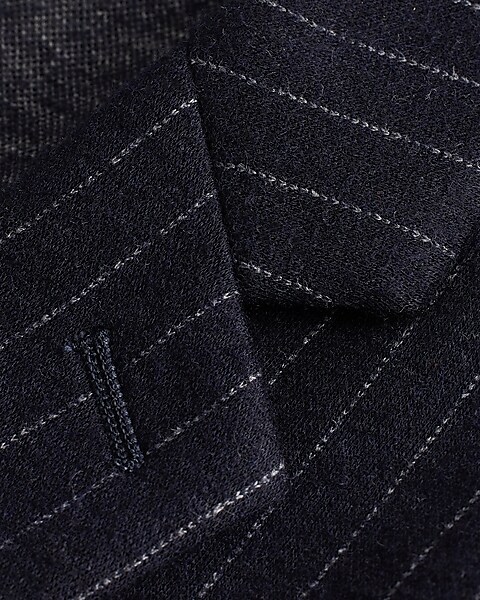 Slim Striped Brushed Knit Suit Jacket