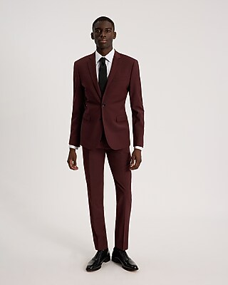 Extra Slim Burgundy Wool-blend Modern Tech Suit Jacket | Express