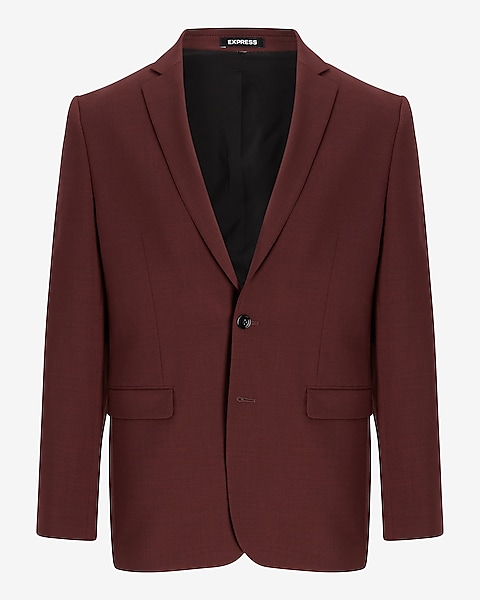 express.com | Extra Slim Solid Red Wool-Blend Modern Tech Suit Jacket