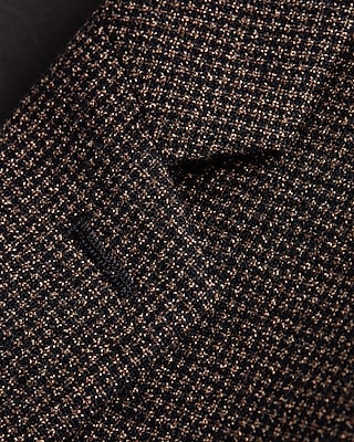 Extra Slim Brown Houndstooth Wool-Blend Suit Jacket