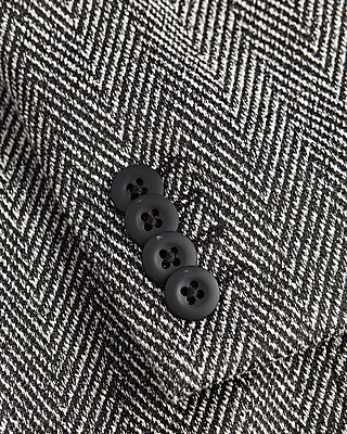 Slim Gray Herringbone Knit Suit Jacket