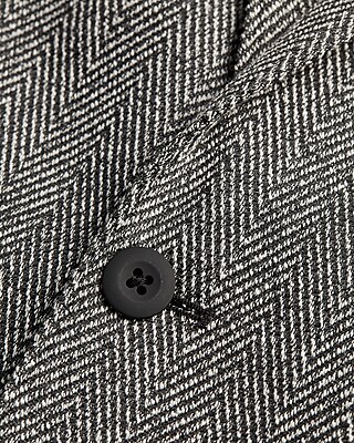 Slim Gray Herringbone Knit Suit Jacket