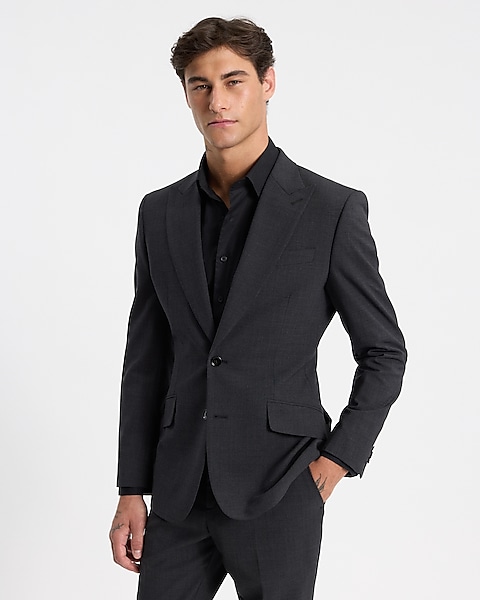 Slim Charcoal Wool-blend Modern Tech Suit Jacket | Express Slim Charcoal Wool-blend Modern Tech Suit Jacket | Express