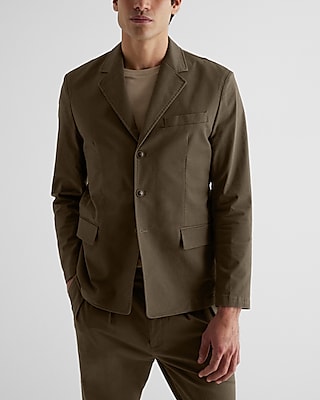 Slim Olive Green Modern Chino Suit Jacket