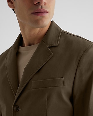 Slim Olive Green Modern Chino Suit Jacket