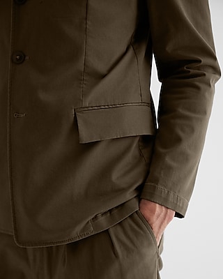 Slim Olive Green Modern Chino Suit Jacket