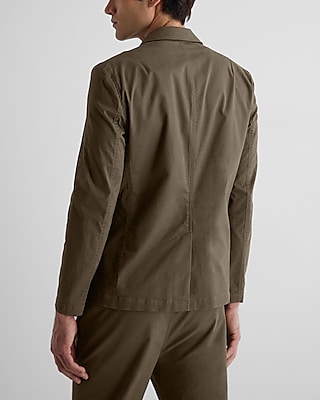 Slim Olive Green Modern Chino Suit Jacket