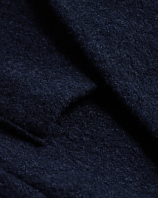 Slim Navy Textured Boucle Wool-Blend Blazer
