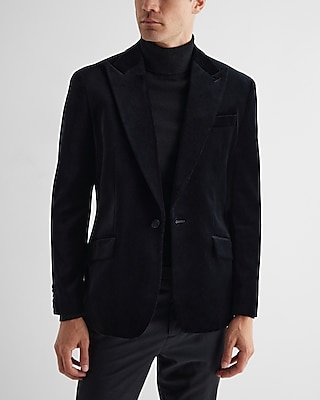 Mens black velvet hot sale blazer outfits