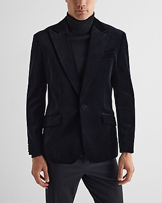 Slim Black Velvet Tuxedo Blazer Express