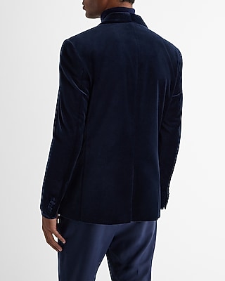 EC - SL VELVET  - NAVY SHAWL LAPEL TUX BLAZER:NAVY:40R