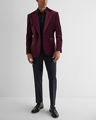 burgundy velvet blazer dress Good American Velvet Blazer Mini Dress