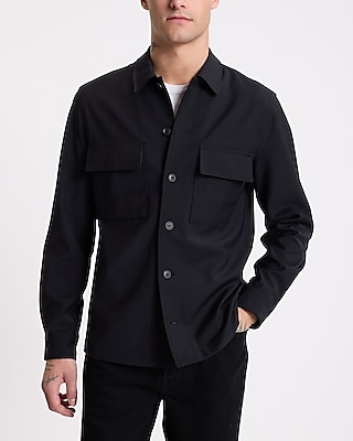 Slim Double Pocket Suit Shirt Jacket