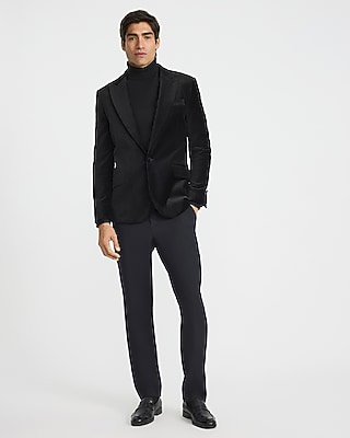 Slim Black Velvet Tuxedo Jacket