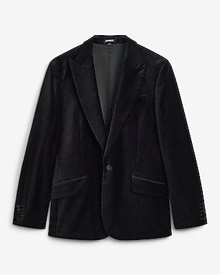 Slim Black Velvet Tuxedo Jacket
