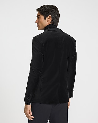 Slim Black Velvet Tuxedo Jacket