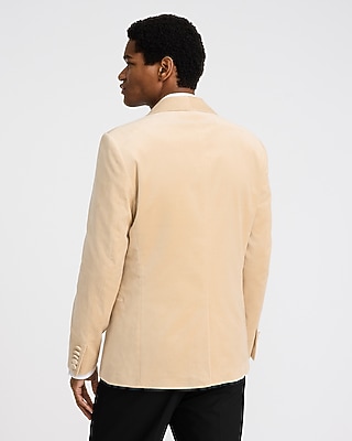 Slim Champagne Velvet Tuxedo Jacket