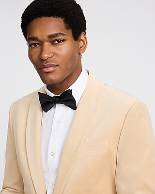 Slim Champagne Velvet Tuxedo Jacket
