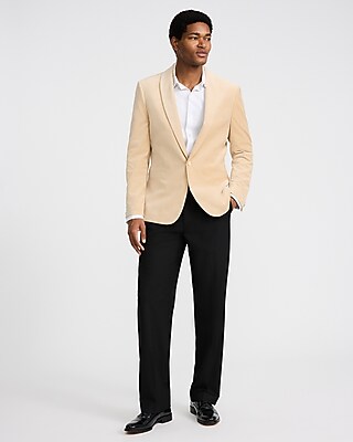 Slim Champagne Velvet Tuxedo Jacket