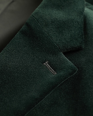 Slim Dark Green Velvet Tuxedo Jacket