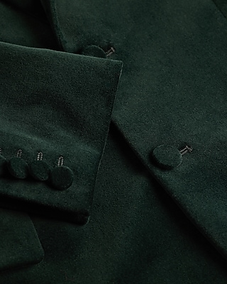 Slim Dark Green Velvet Tuxedo Jacket