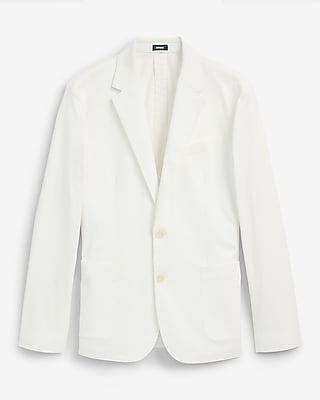 Slim White Washable Chino Blazer