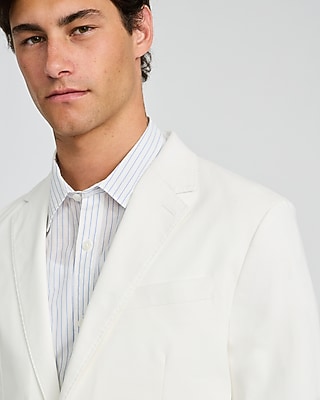 Slim White Washable Chino Blazer