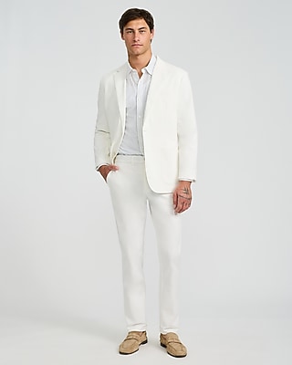 Slim White Washable Chino Blazer