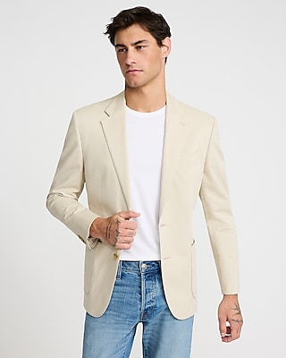 Slim Khaki Washable Cotton Stretch Chino Blazer