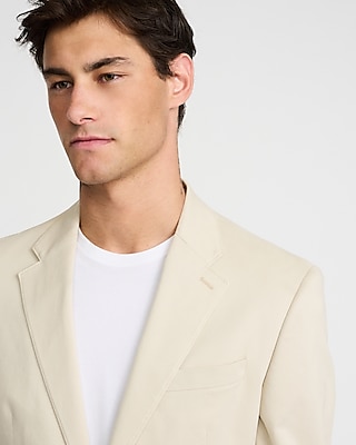 Slim Khaki Washable Cotton Stretch Chino Blazer
