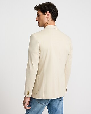 Slim Khaki Washable Cotton Stretch Chino Blazer