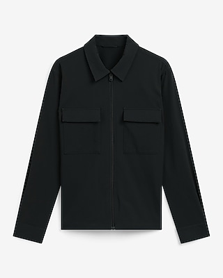 Everyday Performance Double Flap Chest Pocket Black Zip Jacket