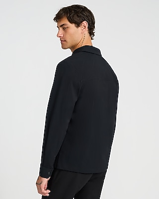 Everyday Performance Double Flap Chest Pocket Black Zip Jacket