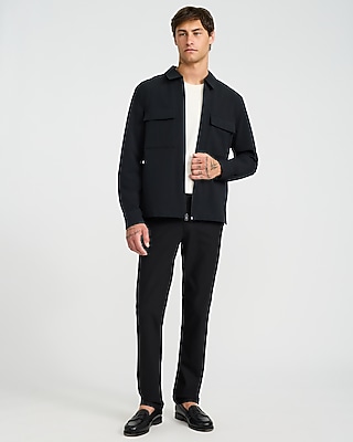 Everyday Performance Double Flap Chest Pocket Black Zip Jacket