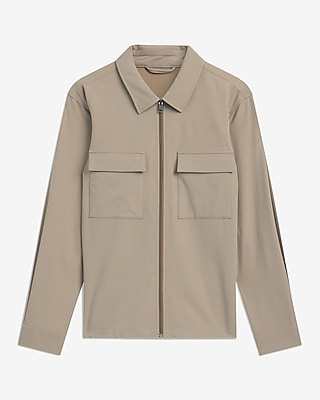Everyday Performance Double Flap Chest Pocket Khaki Zip Jacket