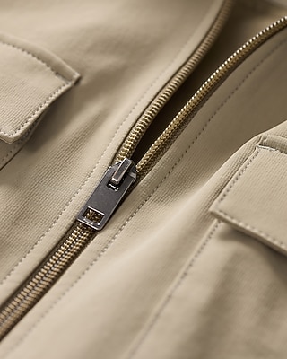 Everyday Performance Double Flap Chest Pocket Khaki Zip Jacket