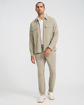 Everyday Performance Double Flap Chest Pocket Khaki Zip Jacket