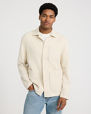 Cotton-linen Chore Shirt Jacket | Express