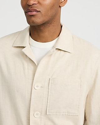 Cotton-Linen Chore Shirt Jacket