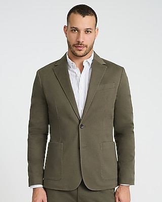 Slim Green Washable Chino Blazer