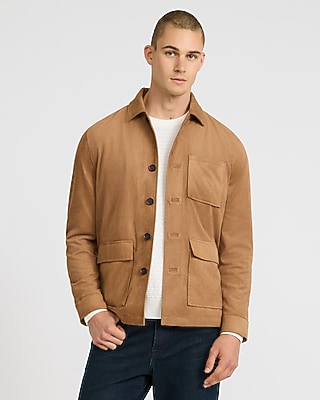 Faux Suede Brown Chore Jacket