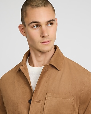 Faux Suede Brown Chore Jacket
