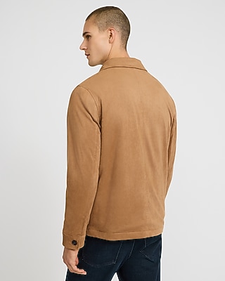 Faux Suede Brown Chore Jacket