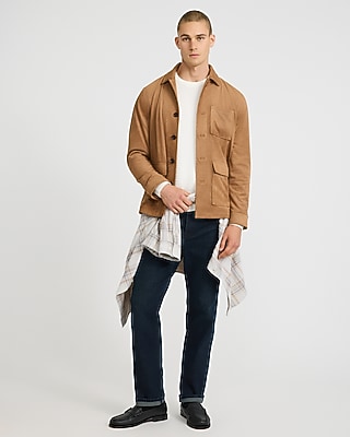 Faux Suede Brown Chore Jacket