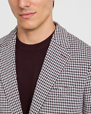 Classic Houndstooth Cotton-Blend Blazer - thumbnail 2