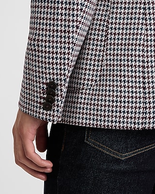 Classic Houndstooth Cotton-Blend Blazer - thumbnail 3