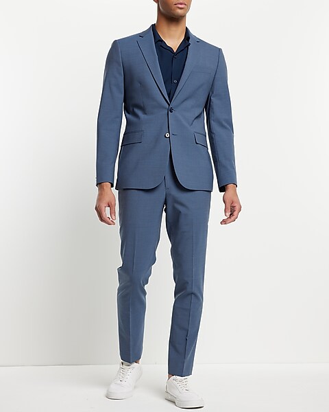 Extra Slim Dusty Blue Wool-blend Modern Tech Suit Jacket