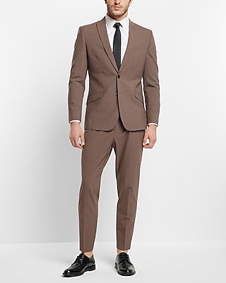 Extra Slim Brown Wool-Blend Modern Tech Suit Jacket