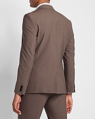 Extra Slim Brown Wool-Blend Modern Tech Suit Jacket